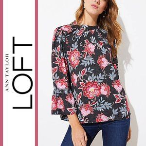 Loft | Floral Printed Bell Sleeve Blouse Top